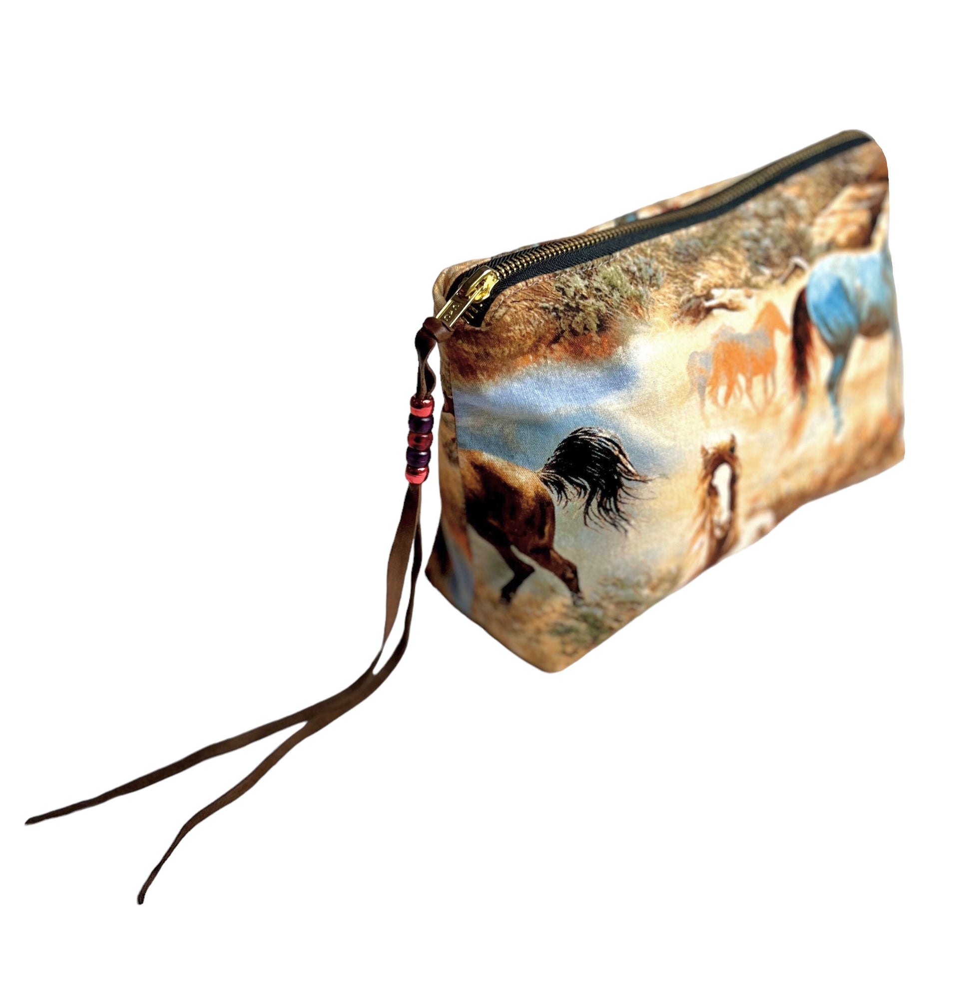 Western School Supplies Black Horse Pattern Pencil Case - Large